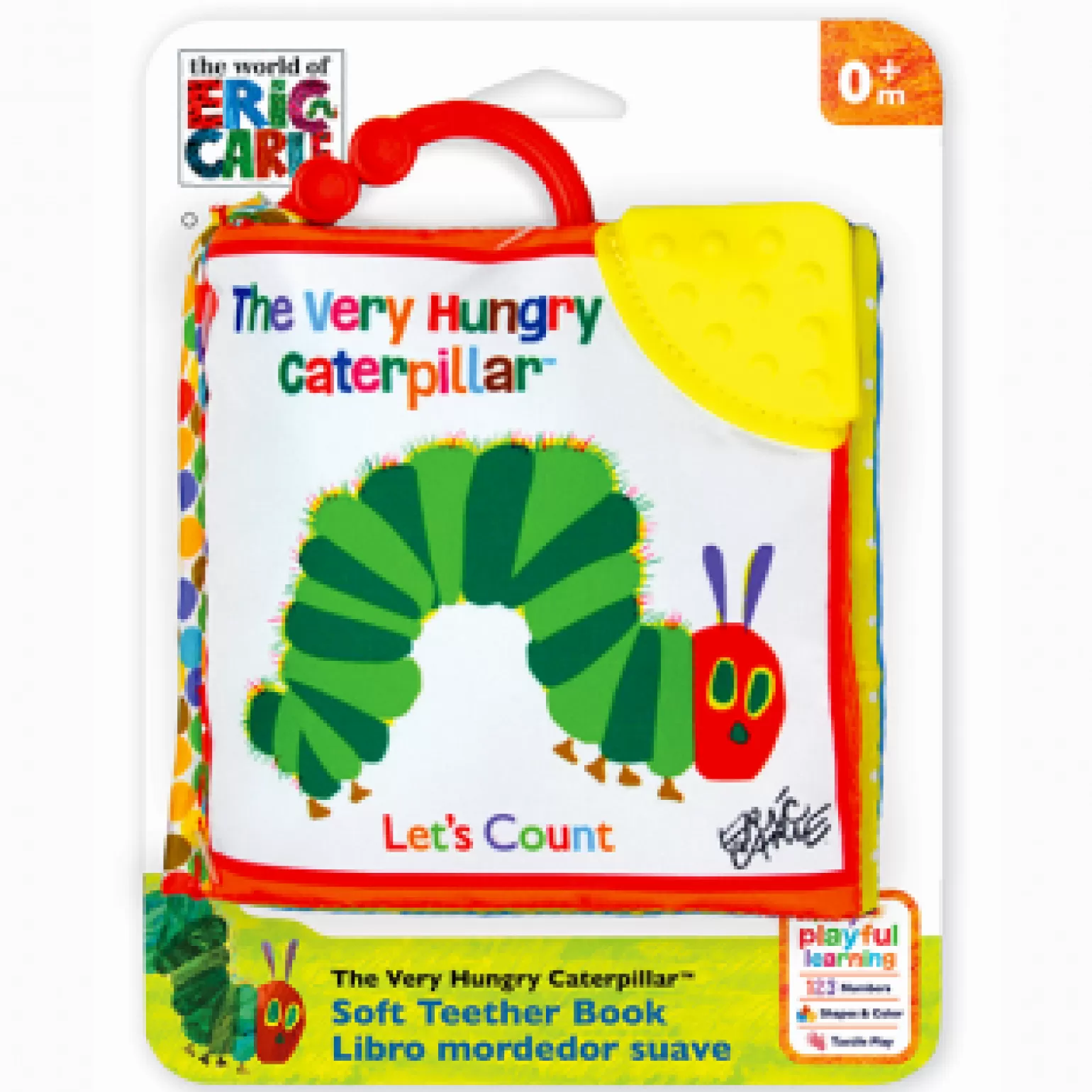 jasnor Eric Carle - Soft Teether Book - Very Hungry Caterpillar Clip On, Lets Count