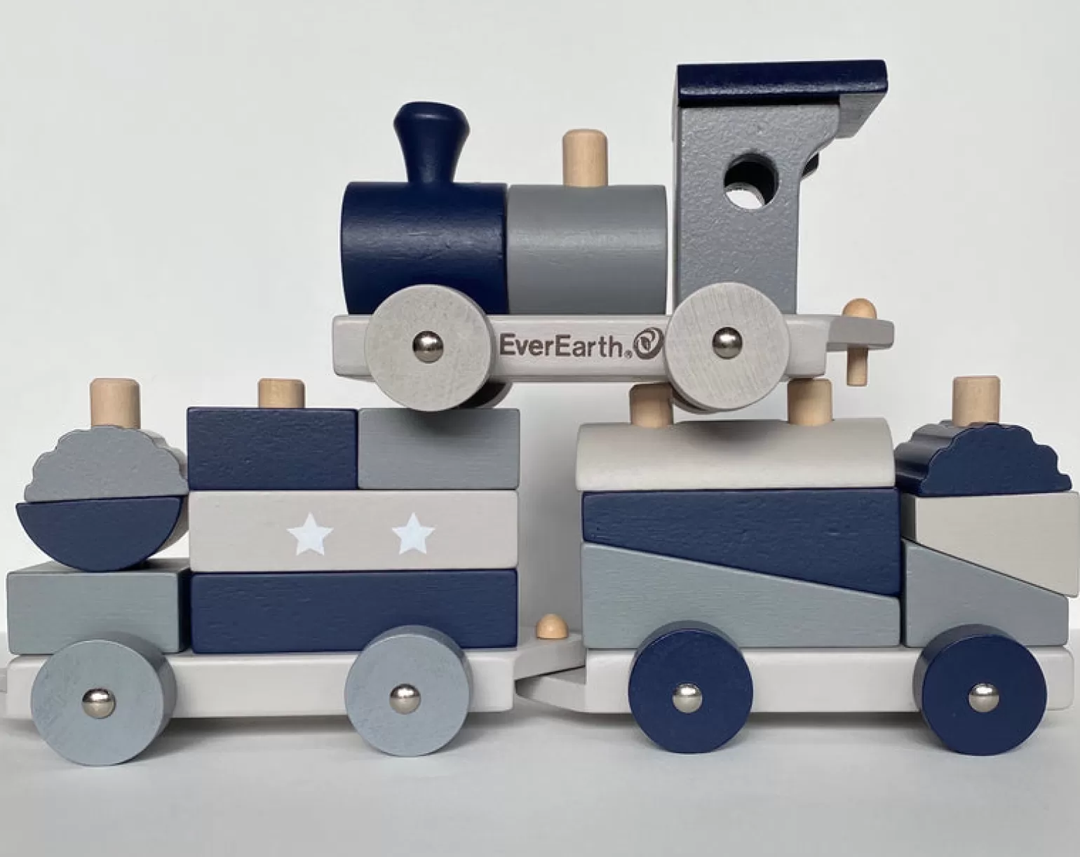 Fashion Wooden Train With Sorting Blocks Pastel Wooden Toys
