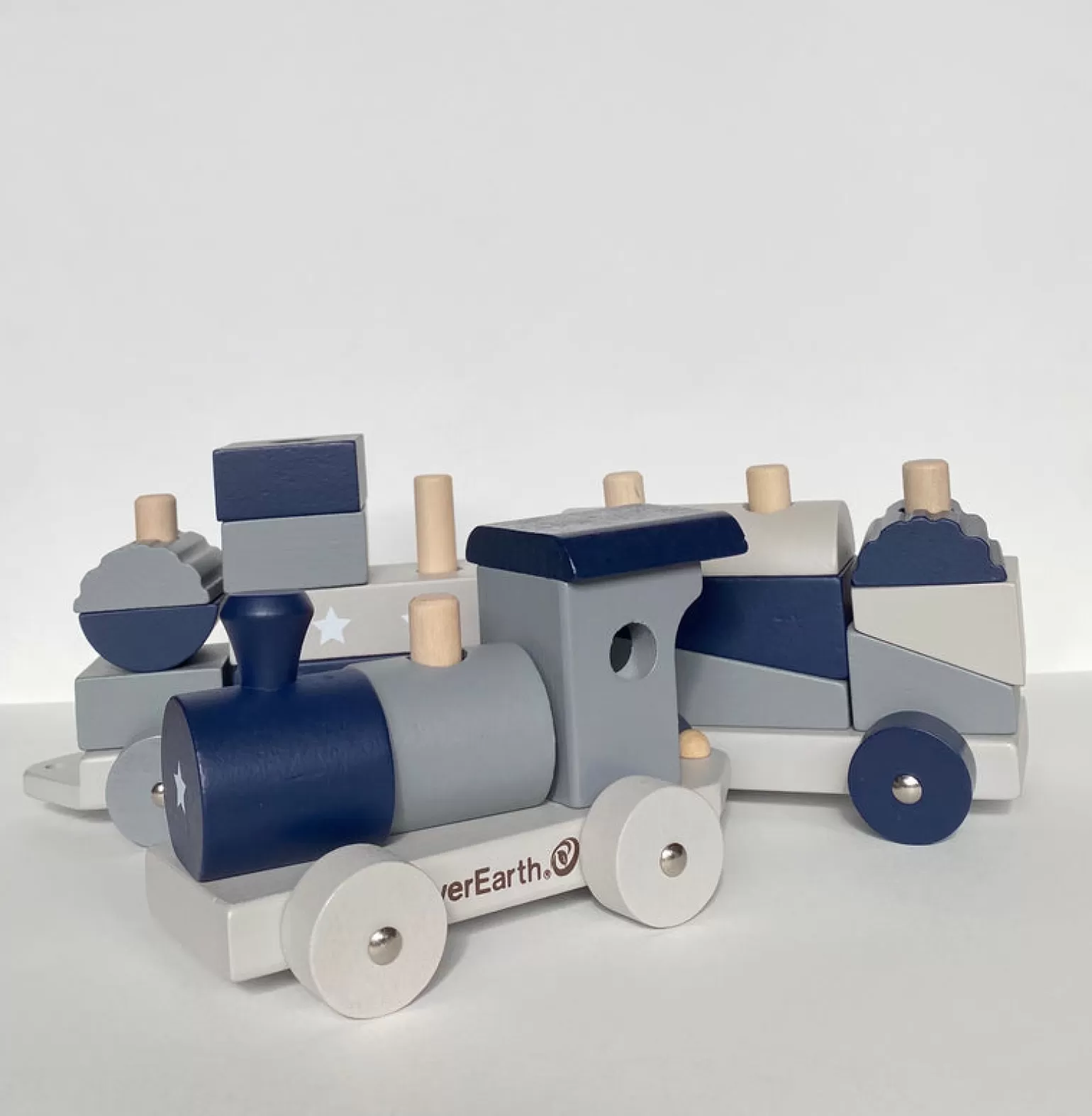 Fashion Wooden Train With Sorting Blocks Pastel Wooden Toys