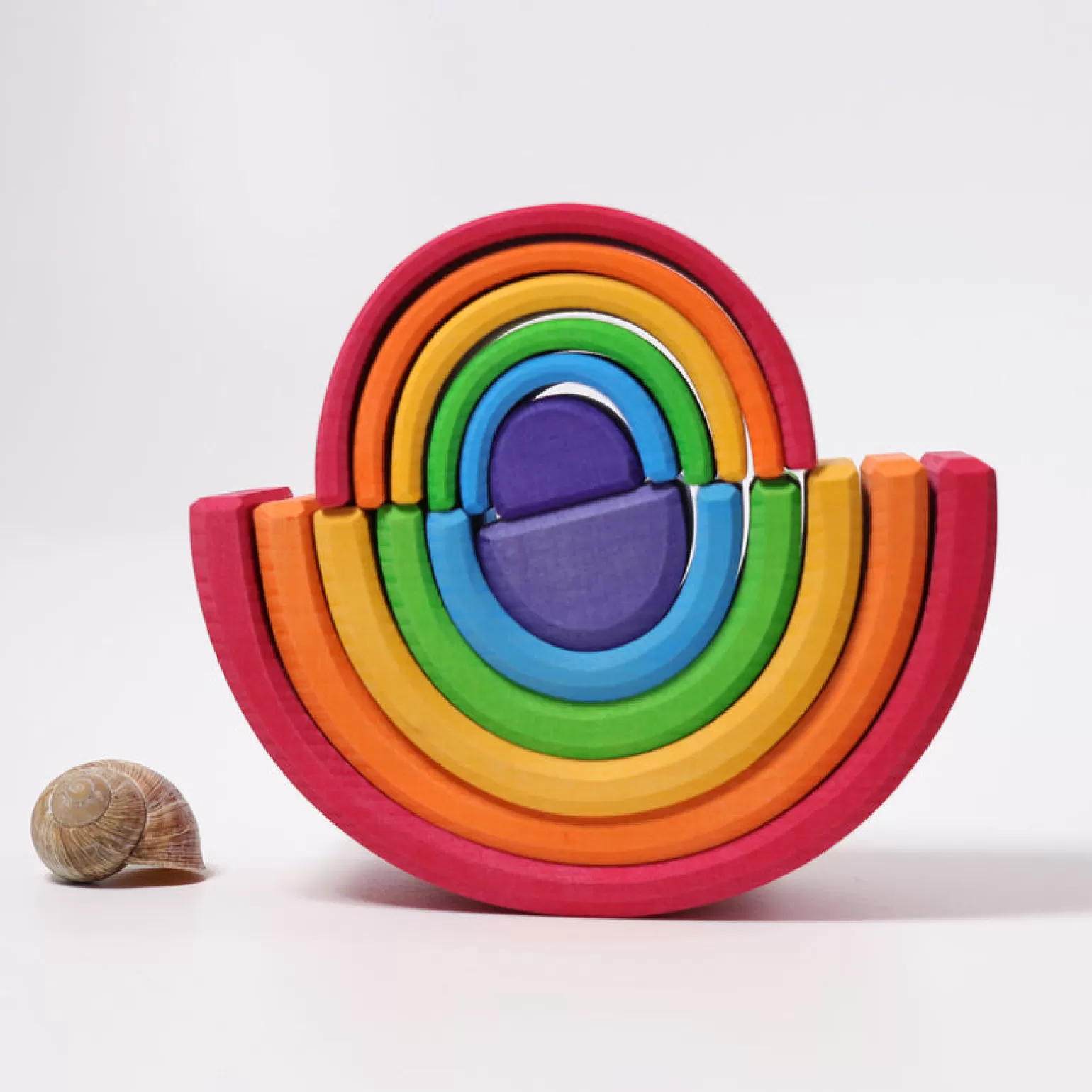 Grimm's Grimms - Wooden Colored Rainbow Medium 6 Pieces